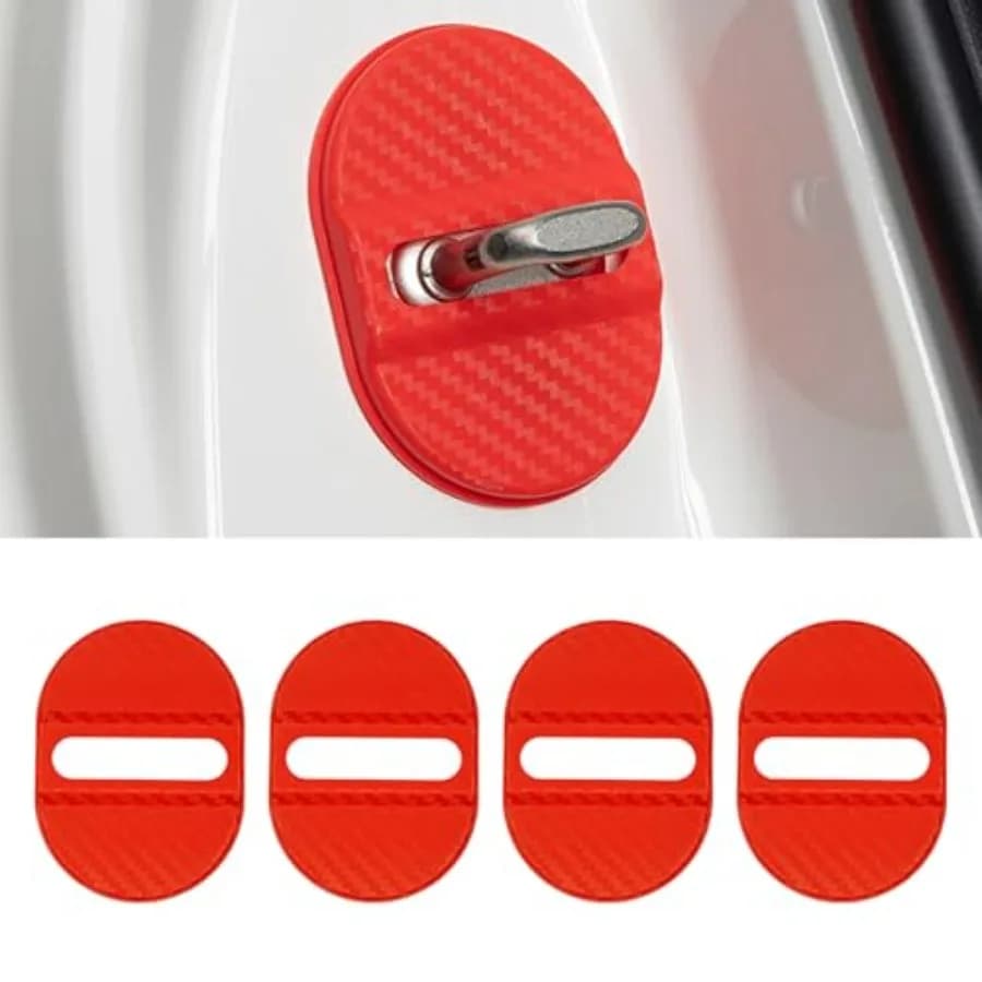 4 Pezzi Copri Serratura Porta Auto in Fibra di Carbonio, Protezione Antiruggine Universale, Silenziosa, Antiurto, Decorazione per Serrature