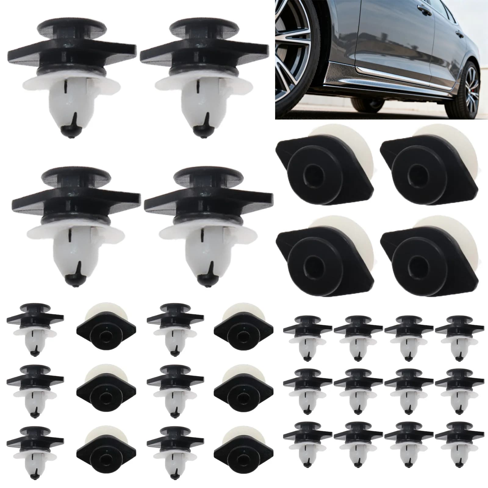 5-20PCS Auto Fondo Grande Gonna Laterale di Fissaggio In Plastica Corpo clip di fissaggio Pinze rivetto Fisso Per VOLVO S80L S60 40XC 90XC V60