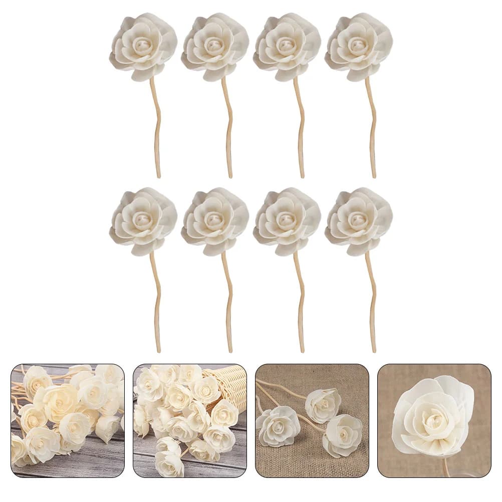 8 pezzi diffusore a forma di fiore bastoncini aromaterapia viti in rattan strumenti di olio essenziale decorazione della casa rattine di legno Sola artificiale