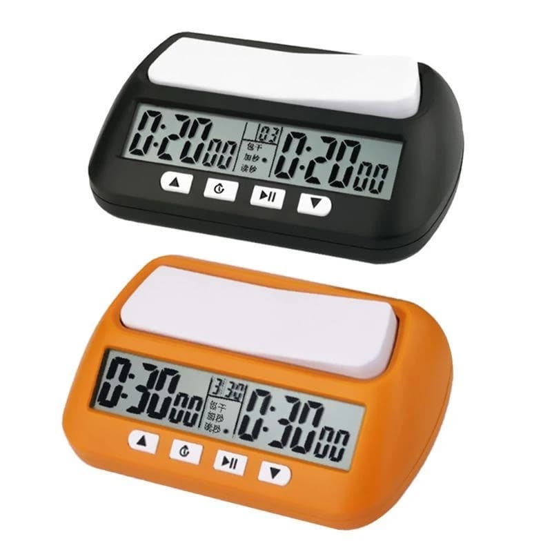 Orologio da scacchi professionale Orologio digitale compatto Conto alla rovescia Timer Orologio da tavolo elettronico Bonus Contaore da competizione