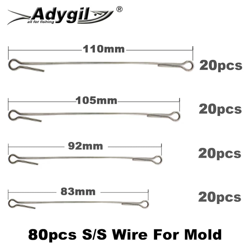 FAI Fishing Adygil From TE 80pcs S/S Wire for 121pcs Jig Lure Combo Stamp