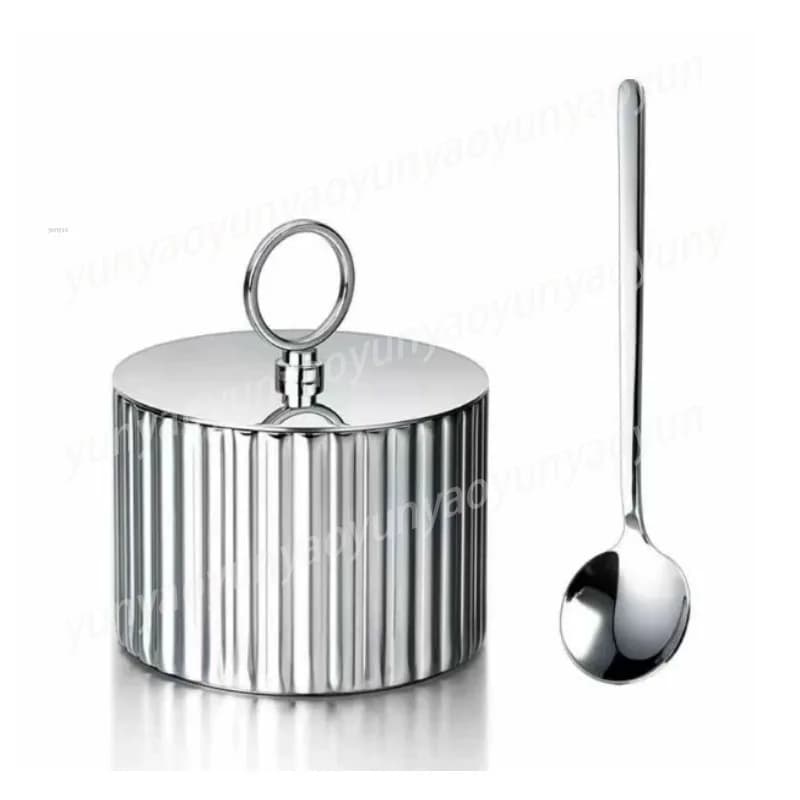 Light Luxury Sugar Jar Box Exquisite Stainless Steel Kitchen Storage Box Seasoning Bottle Monosodium Glutamate Salt Jar