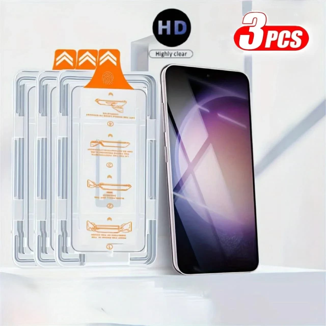Proteggi schermo per installazione con un clic da 2 pezzi per Samsung Galaxy S25 S24 S23 S22 Ultra S23 S22 S25 Edge Installazione senza bolle