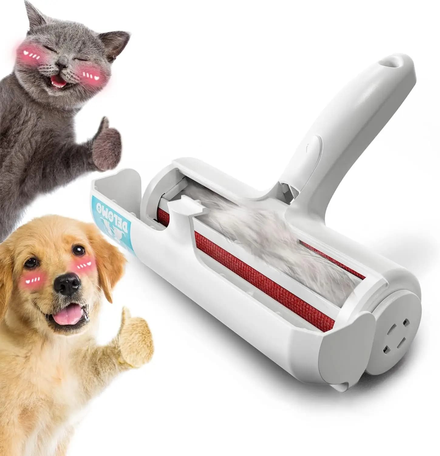 Pet Hair Remover Roller: Reusable Lint with Large Fur Bin - Portable Cat and Dog Hair Remover for Couch, Bedding, Car, Rugs
