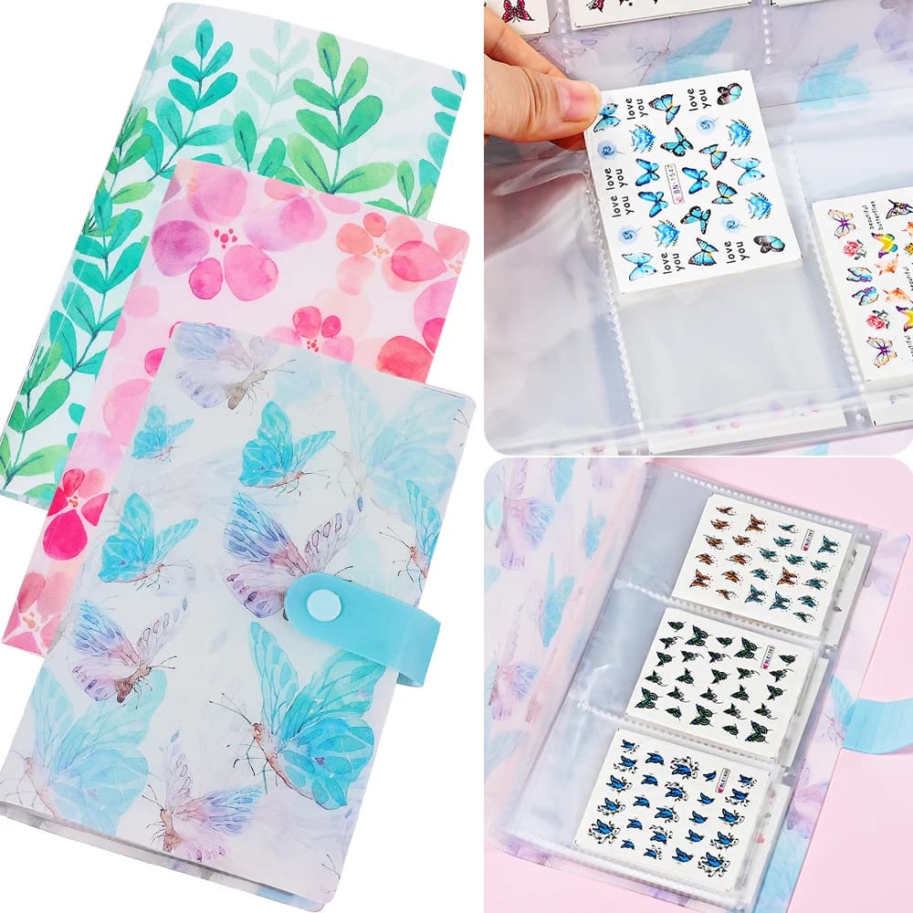 120 slot adesivi per nail art libro di archiviazione album vuoto decalcomanie raccolta supporto per organizer display notebook per piccolo cursore adesivo
