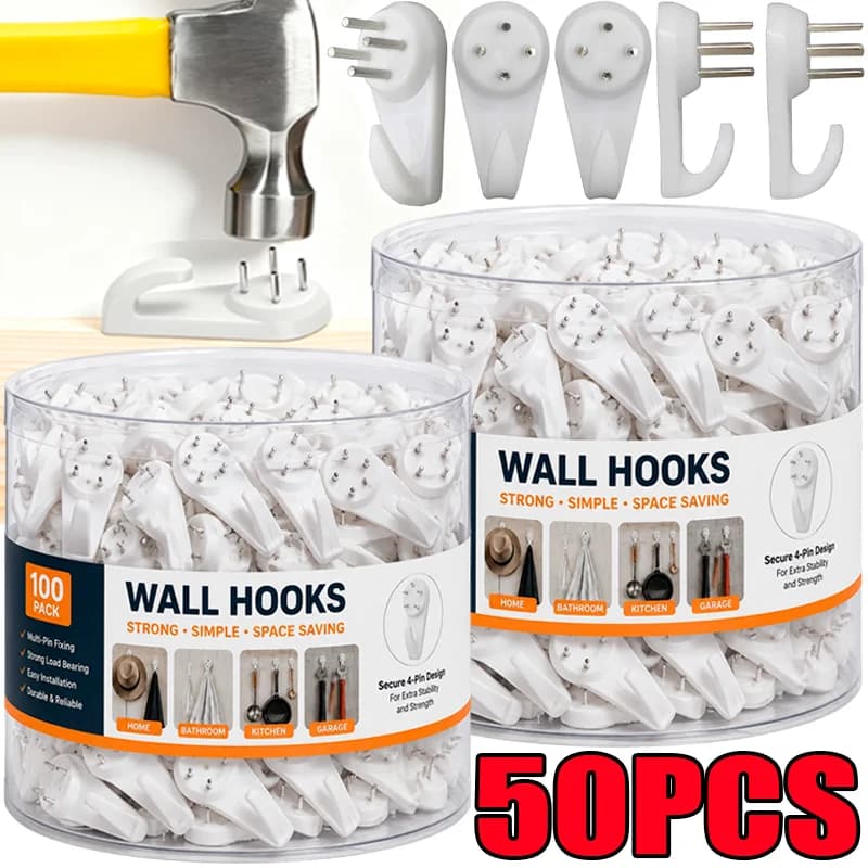 Invisible Nail Screws Wall Hooks Mirror Clocks Hanging Hanger Picture Photo Frame Holder Concrete Hard Wall Drywall Decoration