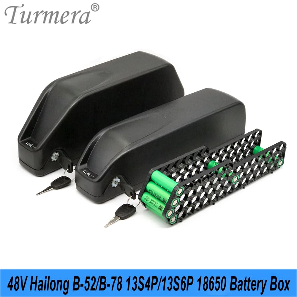 Turmera 36V 48V Hailong battery housing e-bike with 13S6P 13S4P 18650 support 4pin housing tube for electric bike use
