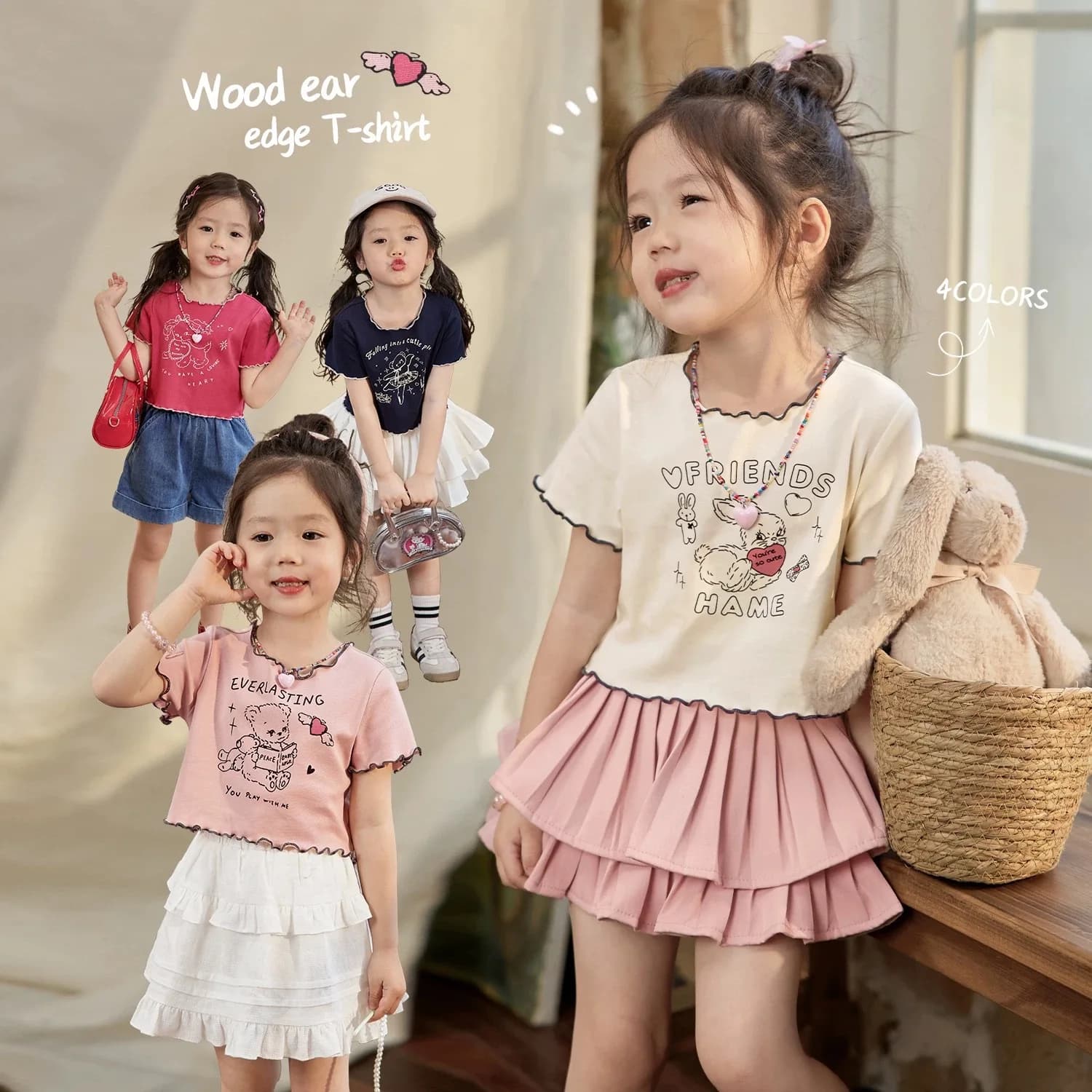 18M-5-year-old Baby Casual Clothes Cute Cartoon Animal Print Short Sleeved T-shirt Boys and Girls Daily Versatile Summer New