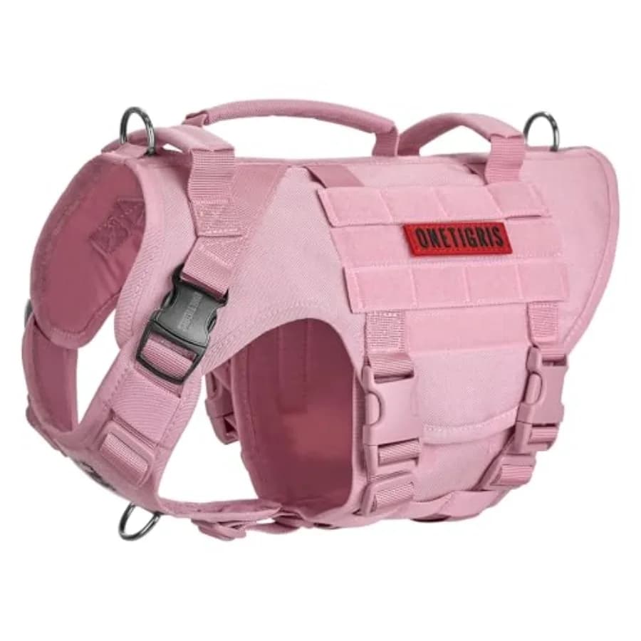 Imbracatura Tattica Grande per Cani, Senza Tirare, Regolabile, Gilet per Cani Resistente con Maniglia e Pannelli Grandi in Velcro