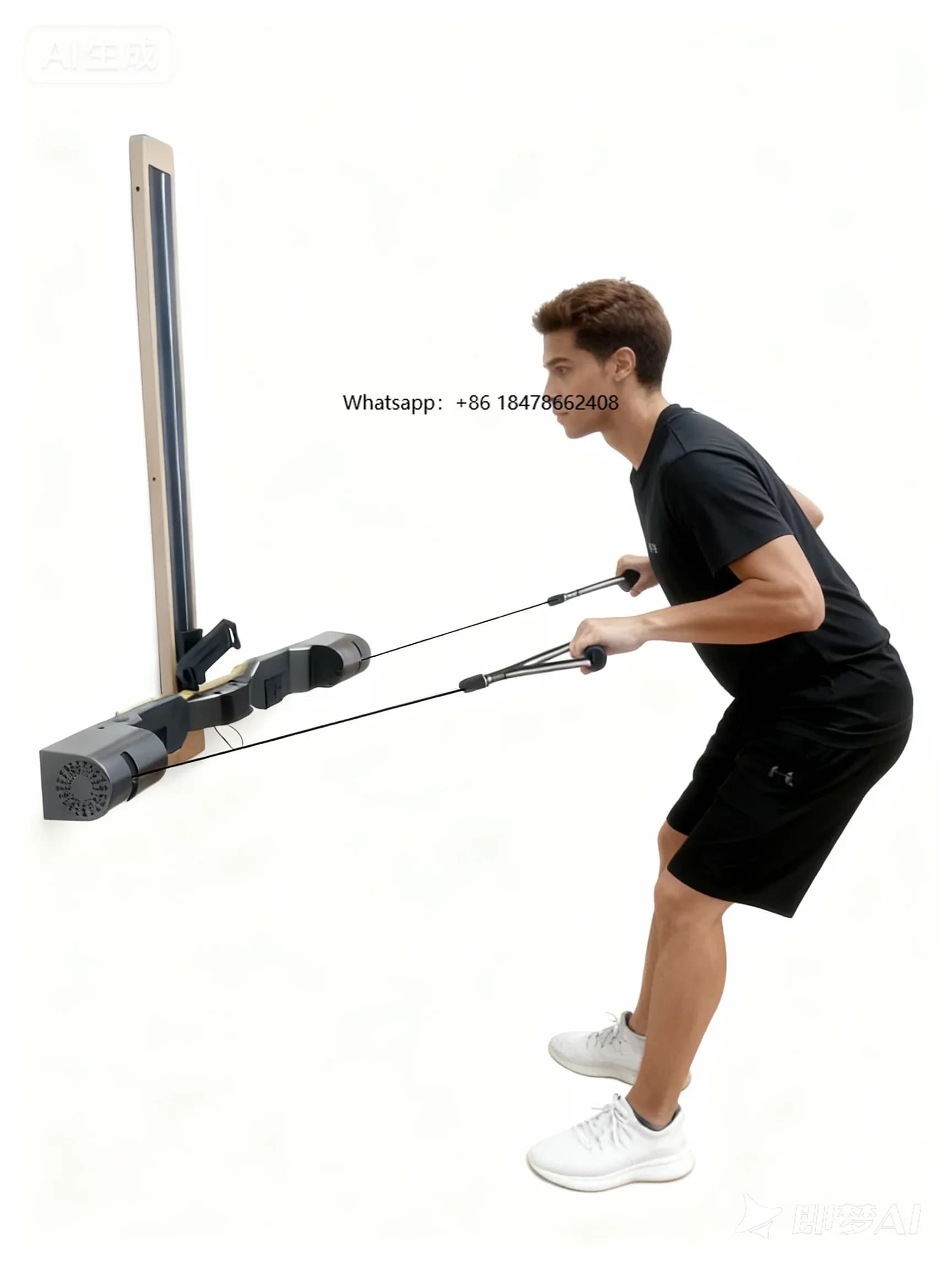 Attrezzatura Fitness Portatile Pieghevole 10-in-1: Manubri/Bilanciere/Rower/Pilates/Golf Trainer con Tecnologia Wireless e APP per Allenamento Domestico