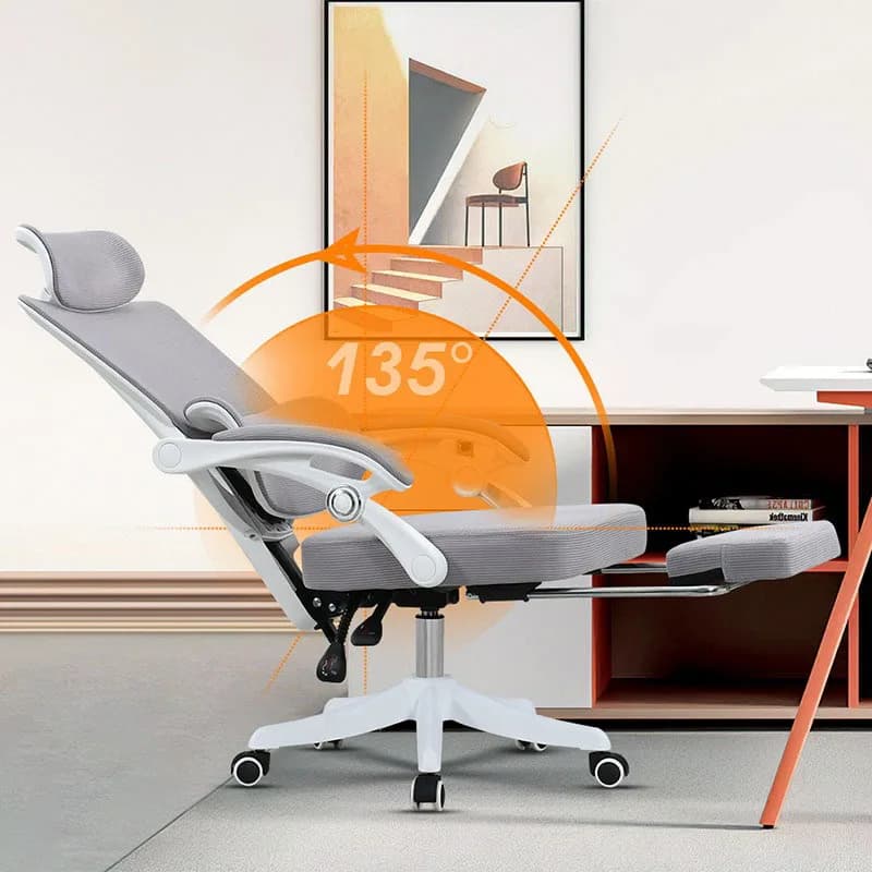 Sedia da ufficio ergonomica con cuscino del sedile ad alta resilienza Sedia da scrivania per computer Seduta per lungo tempo Ufficio girevole Altezza regolabile