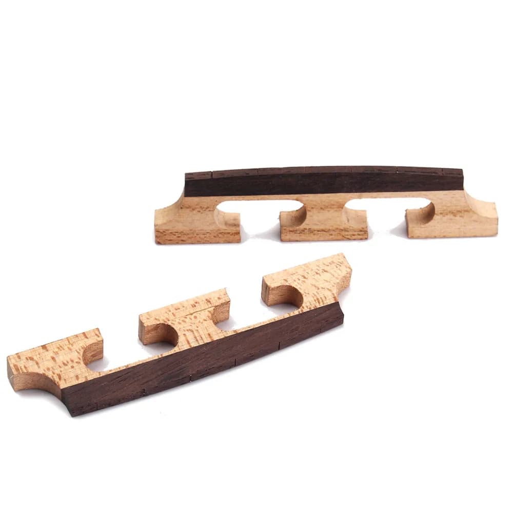 2 Pezzi Ponte per Banjo a 6 Corde in Palissandro con Base in Acero Duro, Trasmissione del Suono Stabile e Nitida per Ukulele, Chitarra e Banjo