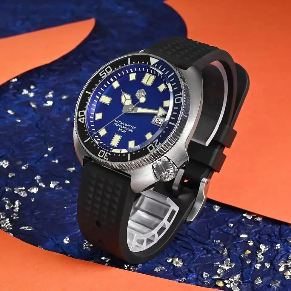Orologio automatico da uomo San Martin 44mm Orologio da polso meccanico Diver 200M Impermeabile C3 Lunetta in zaffiro luminoso NH35 Limited