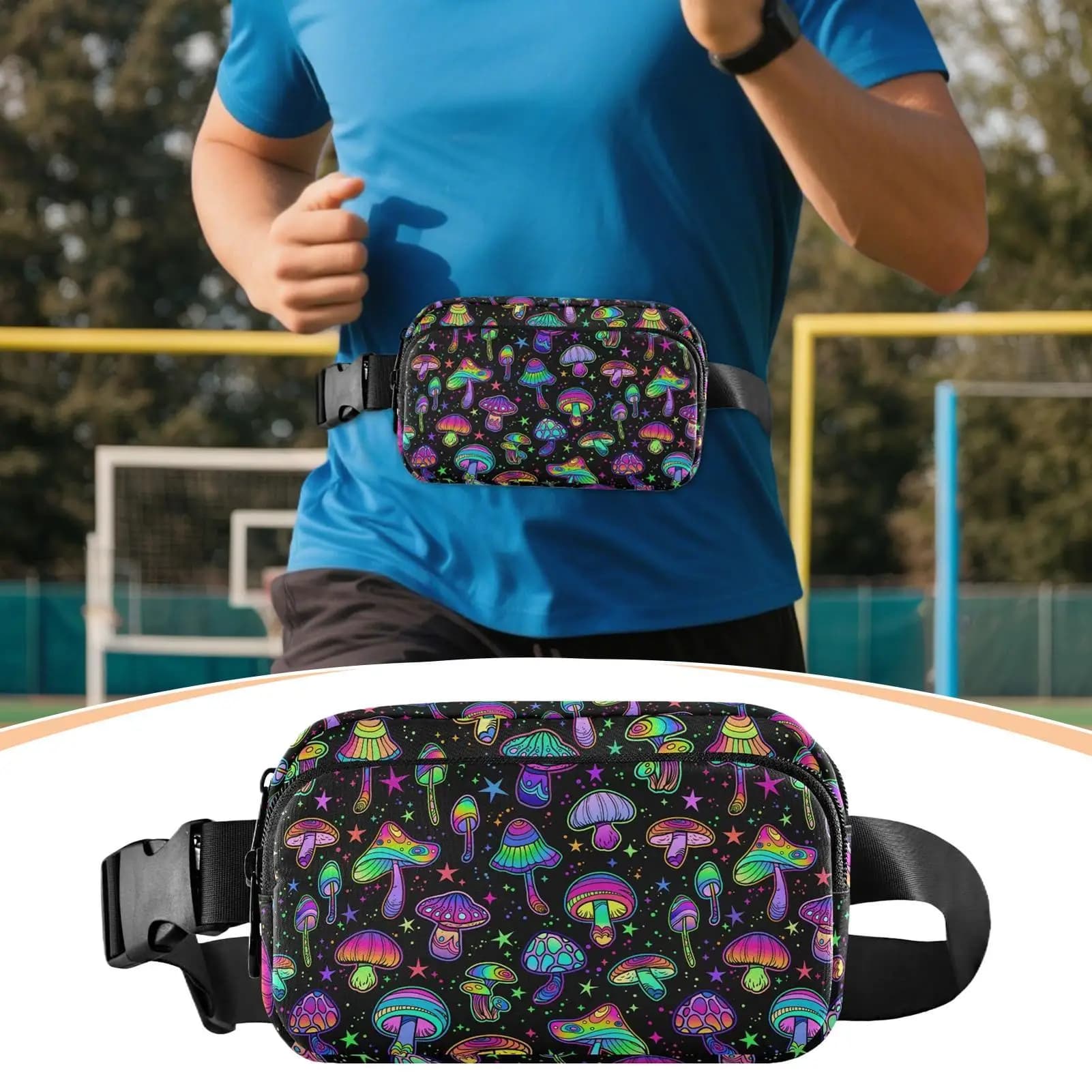 Fashion Waist Packs Adjustable Strap Reflective Phone Wallet Zipper Unisex Running Belt Bag For Mobile Phone Hiking Casual
