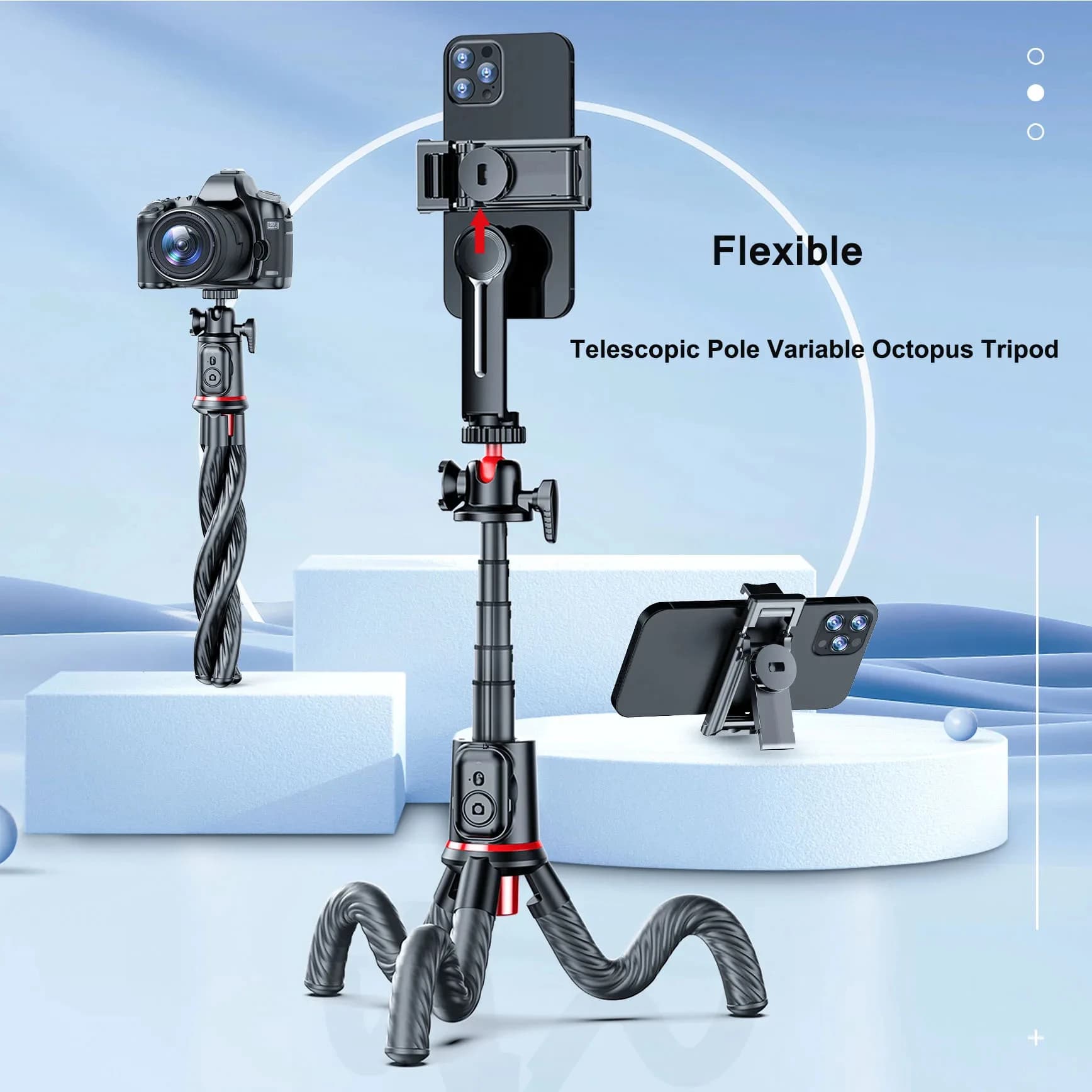 Live Bluetooth Foldable Selfie Stick 360Rotation Flexible Telescopic Auction Variable Duck Tripod for Xiaomi iPhone Samsung Sony