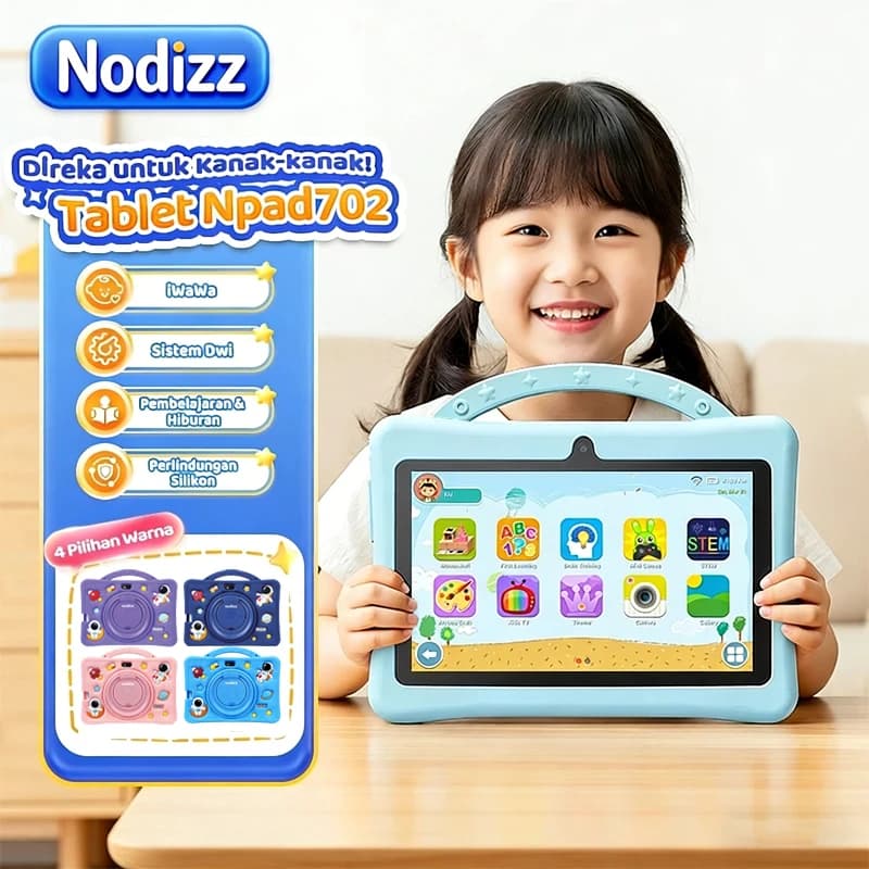 7-inch Children's Tablet with WiFi, Android 12, 4GB+128GB, Kids' Educational Toys, Tablet with Economic Camera