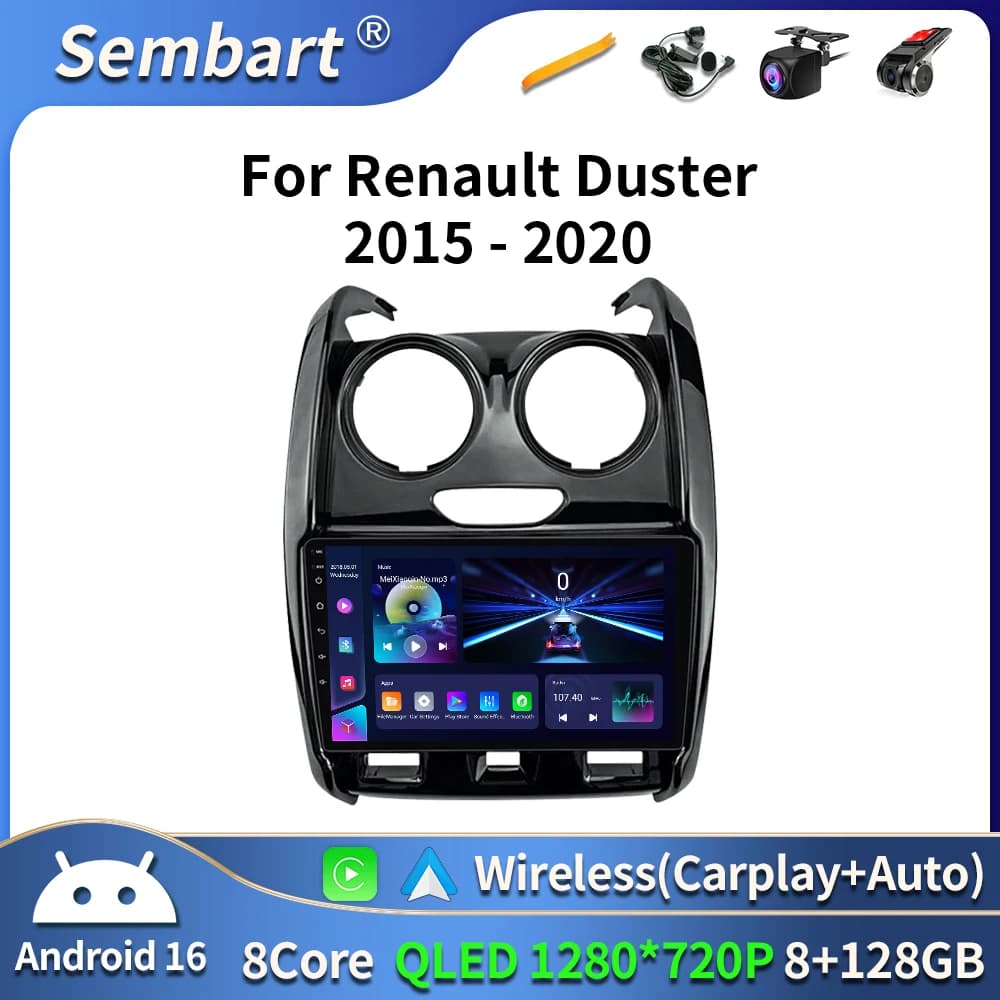 Android 16 per Renault Duster 2015-2020 LADA Largus 2021 Autoradio Lettore video multimediale GPS Carplay Auto Autoradio Stereo