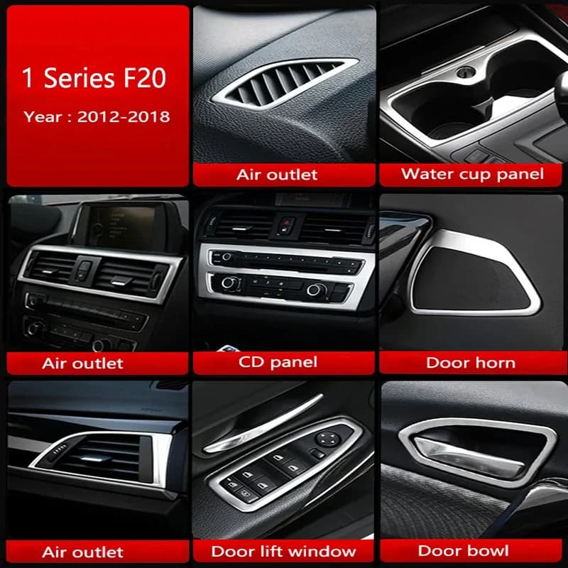 Per BMW Serie 1 2 F20 F21 F22 F23 Copertura Interna del Cambio Aria Condizionata Pannello CD Porta Bracciolo Rivestimento Adesivo Accessori Auto