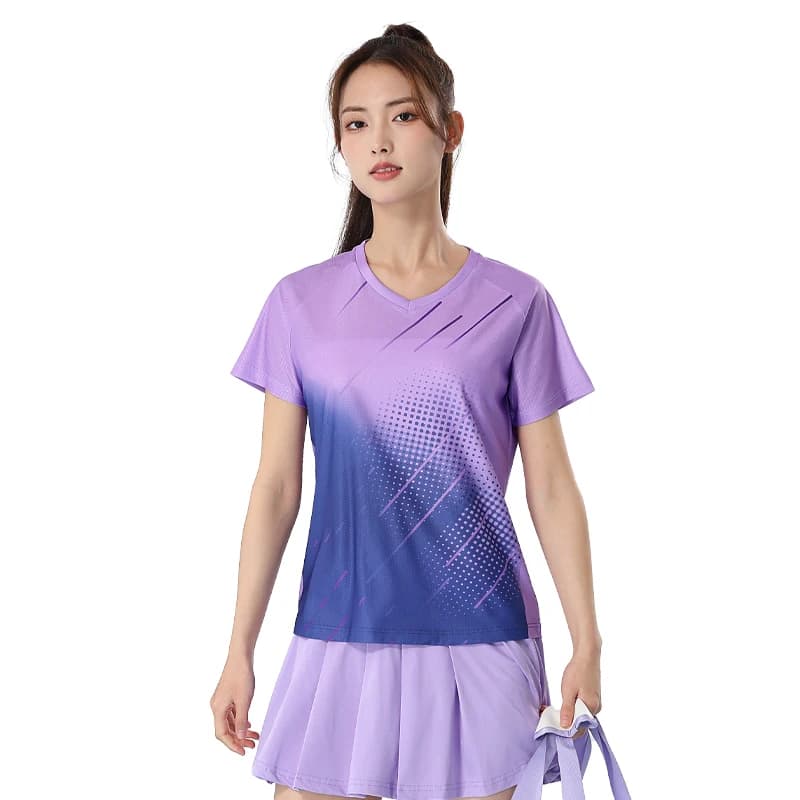 Women's Badminton Sport T-shirt Quick Drying Breathable Running Mesh Sport Training ping pong volleyball gym print short sleeves
