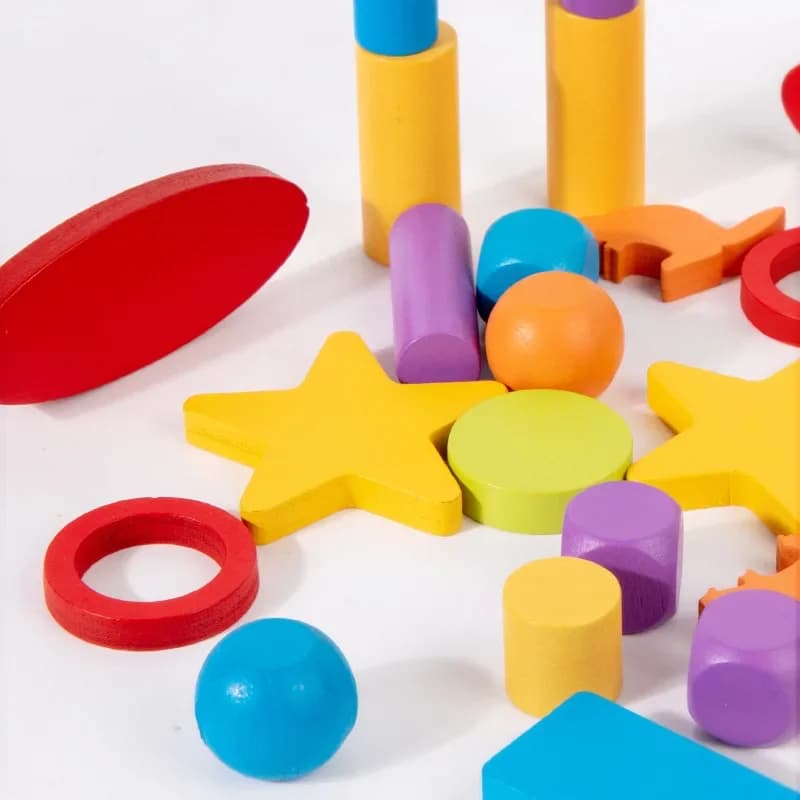 Giocattoli Montessori Giocattoli da costruzione in legno per la scuola materna Educazione precoce e puzzle Giocattolo genitore-figlio m