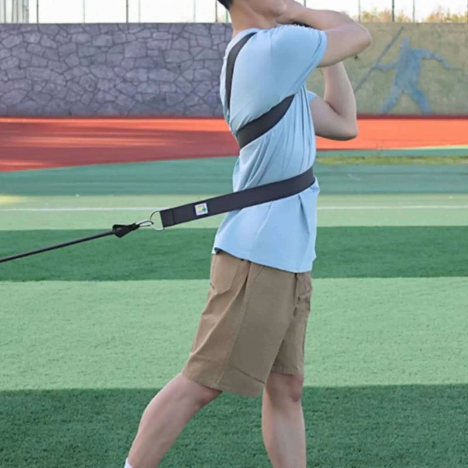 Clip a Moschettone per Allenamento Golf, Banda di Resistenza per Golf, Banda di Resistenza per Rotazione, Lunghezza 80 cm, Attrezzatura Sportiva Portatile