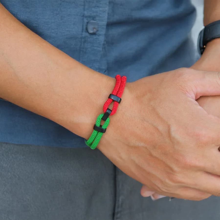 Noter New Fashion Bracciale con cordino verde rosso per uomo Grado A 4mm String Braslet Pulseria Homme Boyfrend Accessori per le mani Joias