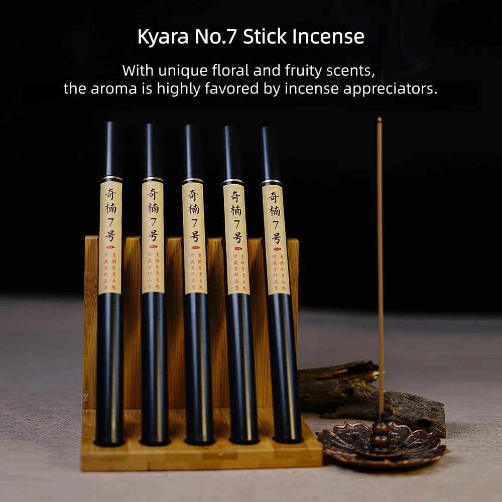 2025 bastoncini di incenso naturale Kyara No.7, incenso Kyara verde ad alto contenuto di olio, aromaterapia per casa/ufficio/camera da letto, incenso in stick di legno di agar da 10 g