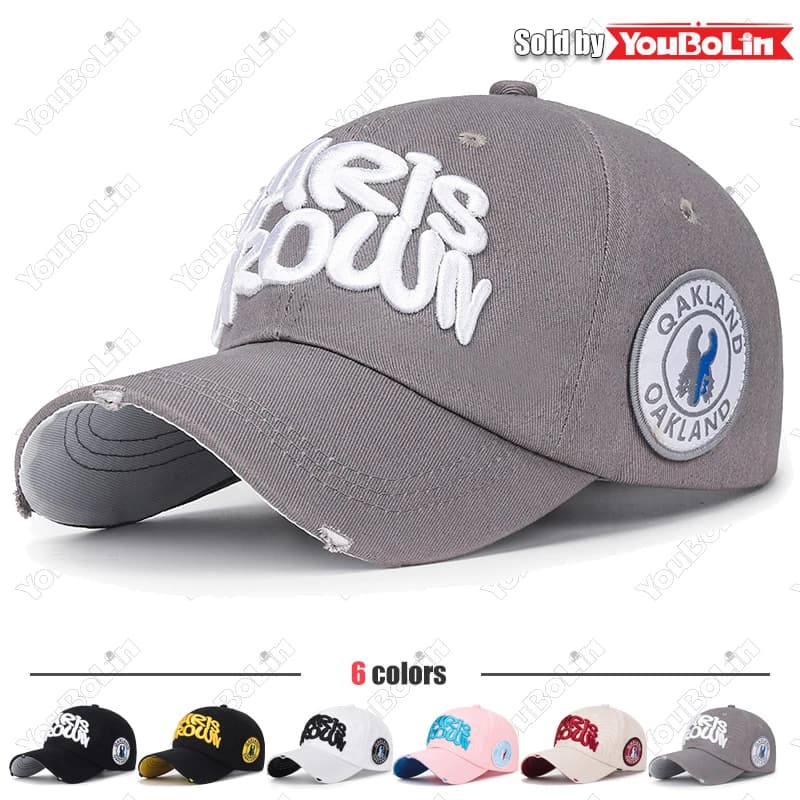 Cappellino da Baseball Stile Coreano Effetto Vissuto, Cappello da Uomo con Ricamo 3D, Cappello Estivo da Donna, Cappello Parasole con Protezione UV per Moda Street