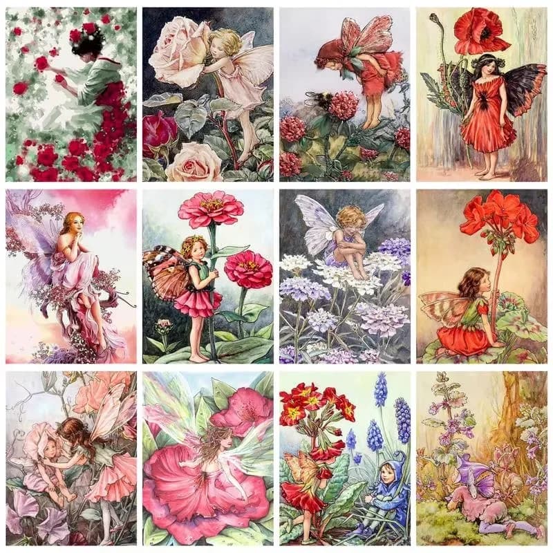 Flower Fairy Diamond Painting 5D DIY Mosaic Handmade Artwork Full Round/Square Diamonds For Beginners Exquisite Gift Home Deco