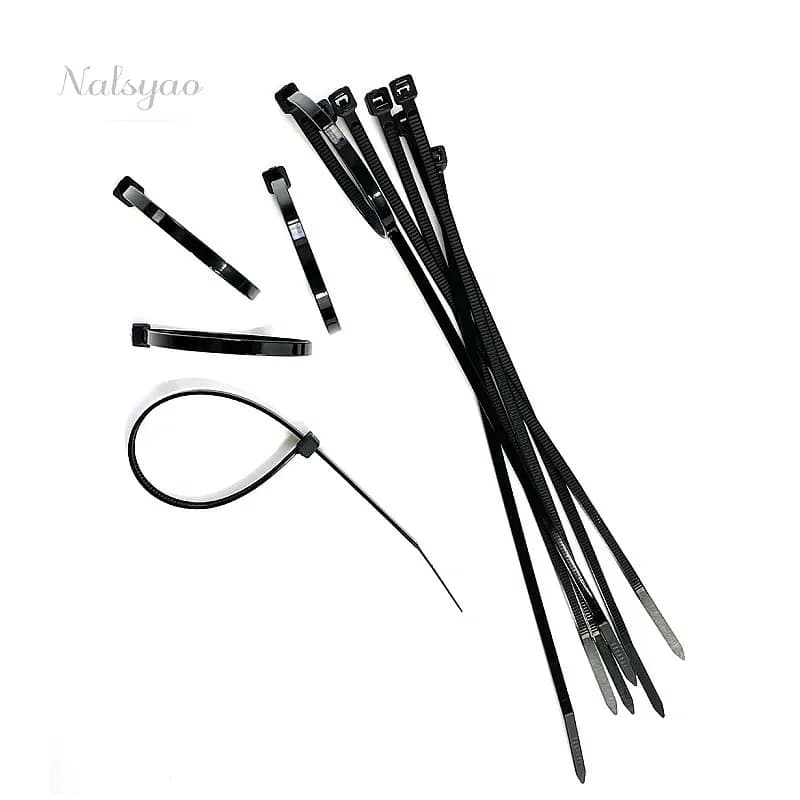 300pcs Three Mode Self-Locking Plastic Nylon Wire Cable Zip Ties Black Fasten Loop Assorted Sizes