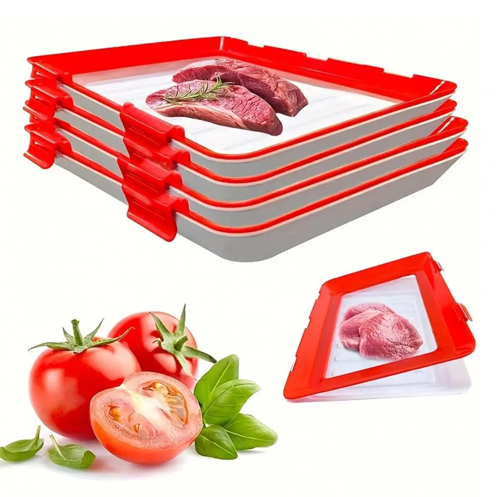 Vassoio riutilizzabile per la conservazione degli alimenti Contenitori creativi impilabili per la preparazione dei pasti Contenitore per alimenti freschi in plastica senza BPA
