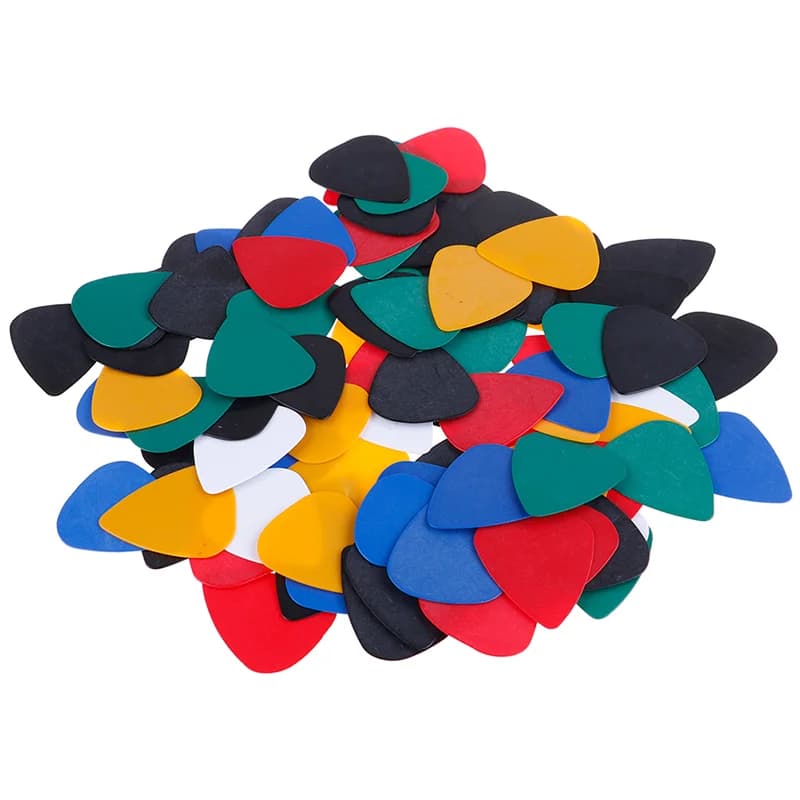 100 pezzi acustico sfuso celluloide colore elettrico chitarra liscia strum strum ABS satinato liscio schegge dito plettro