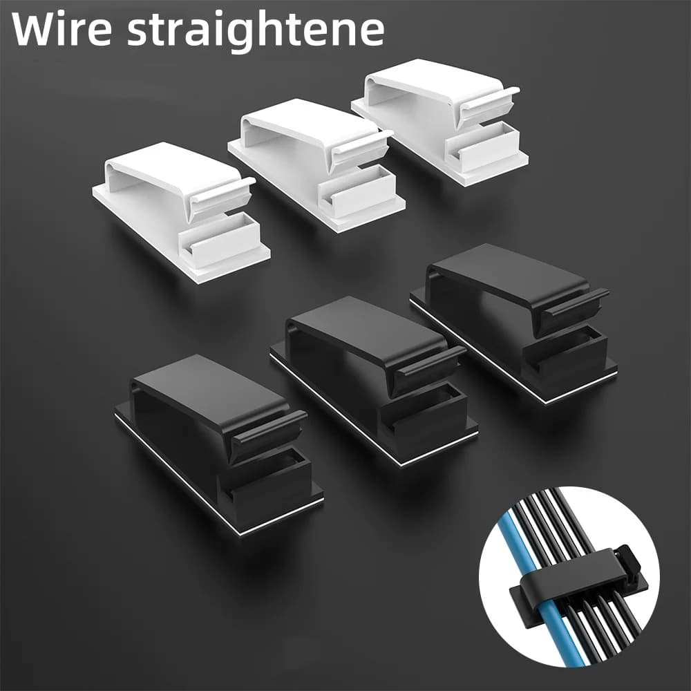 10 pz clip autoadesive per la gestione dei cavi organizzatori di cavi clip per cavi supporto per cavo per TV cavo Ethernet sotto la scrivania Home Office