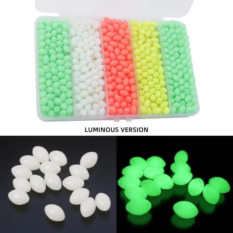 1000 Pezzi Perline Luminose da Pesca, Palline Galleggianti Rotonde Fluorescenti, Fermagli per Attrezzatura da Pesca, Accessori per Esche