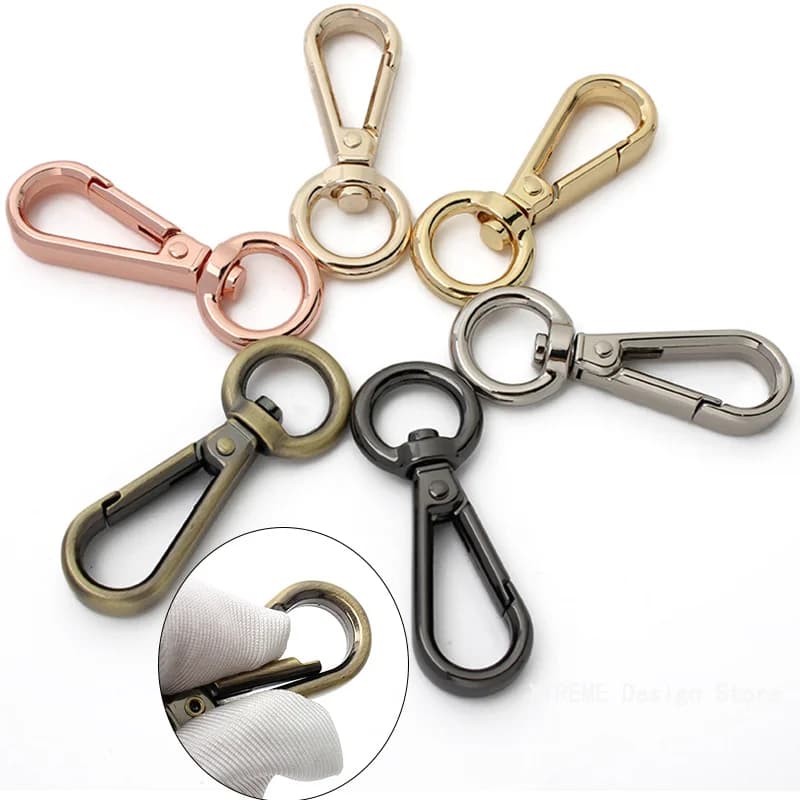 2 pezzi chiusure girevoli per perdita clip in metallo fibbie portachiavi O Ring moschettone collare per cani borsa borsa accessori fai da te
