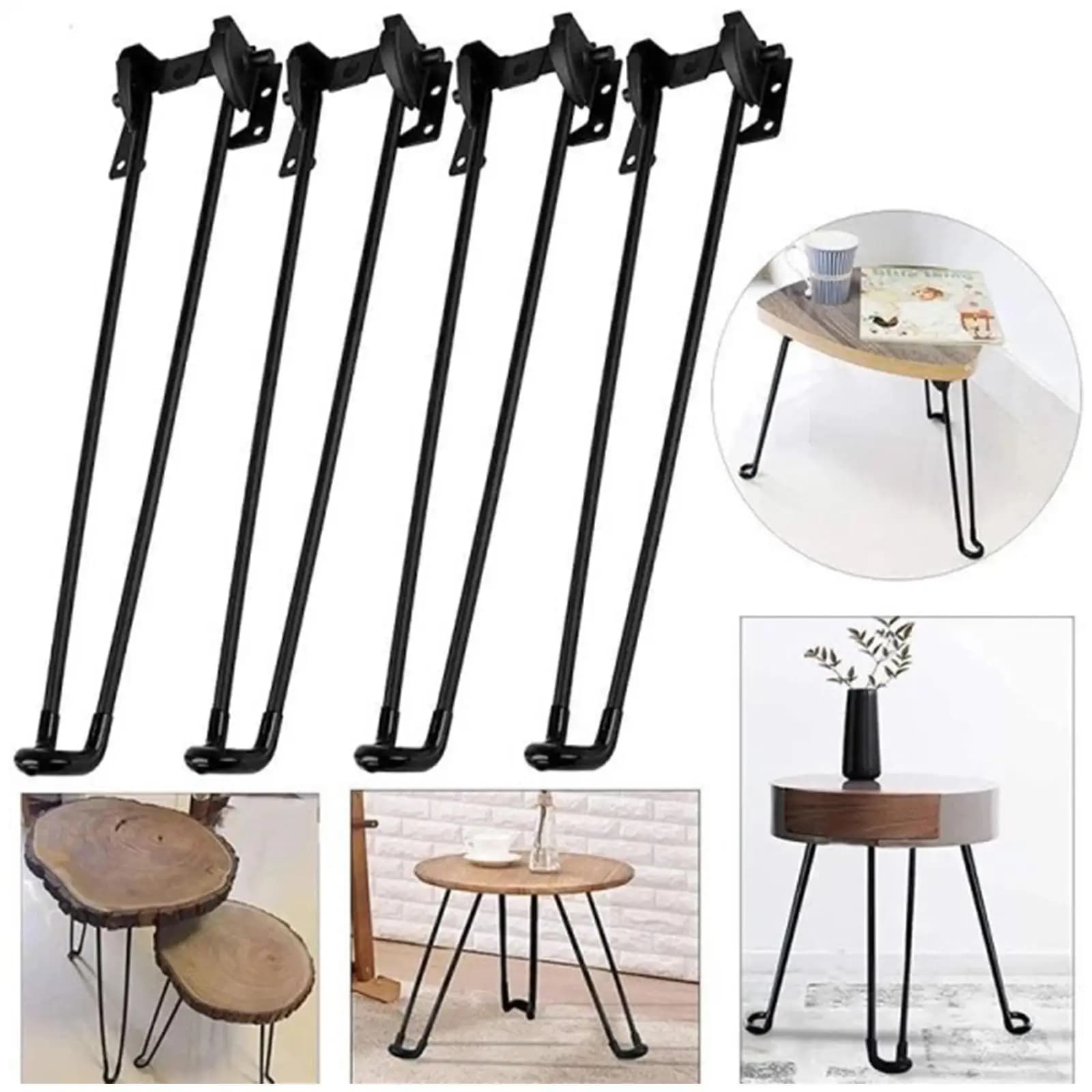 4x Folding Desk Legs Home DIY Projects Accessories Heavy Duty Sturdy Outdoor Table Legs for Desk Camping Home Kitchen Parts
