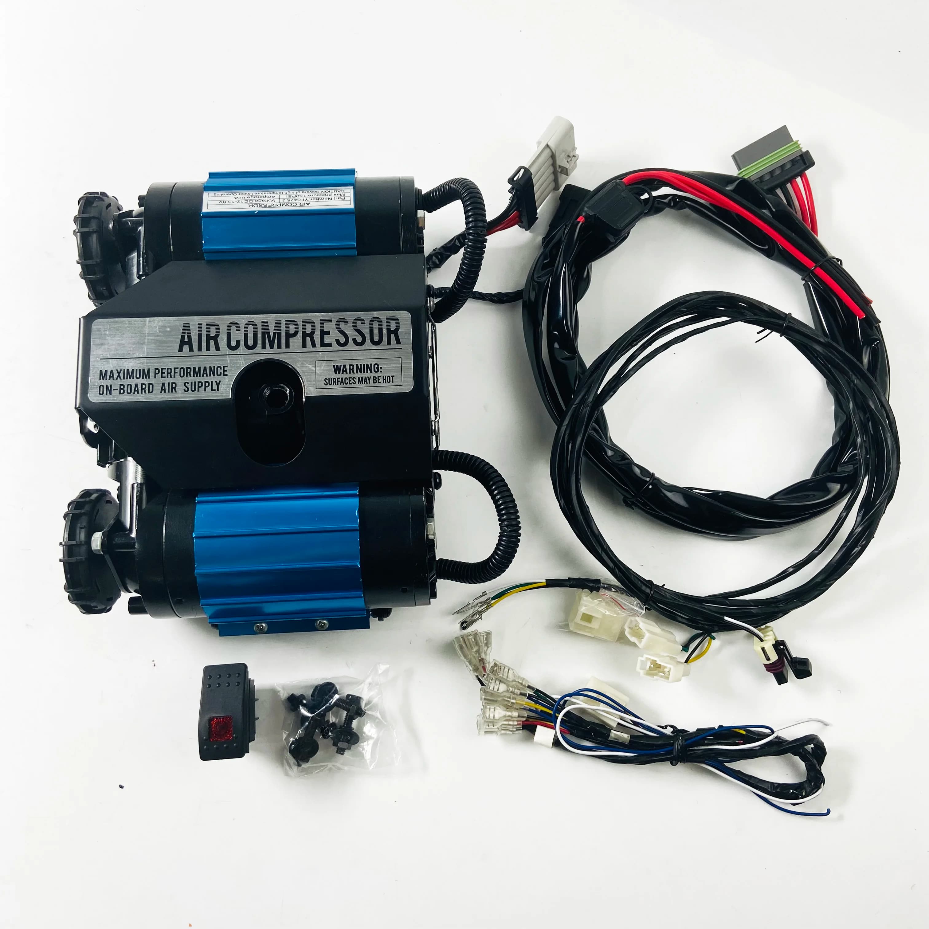 Gonfiatore per pneumatici 4x4 con compressore d'aria per auto a doppio cilindro per impieghi gravosi