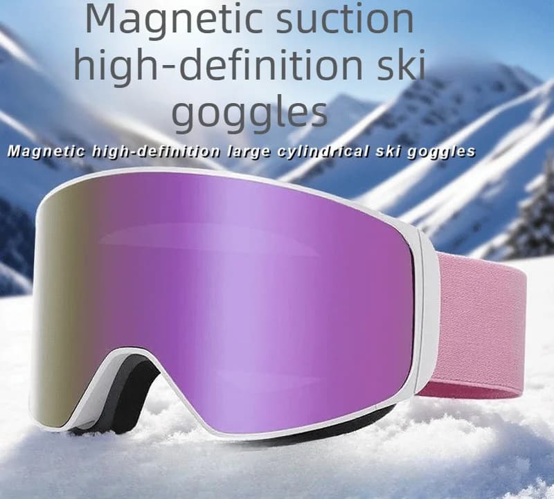 Magnetic Ski Goggles Double Layer Anti Fog HD Clear Lens True REVO Coating UV Protection Snow Sports Protective Ski Eyewear