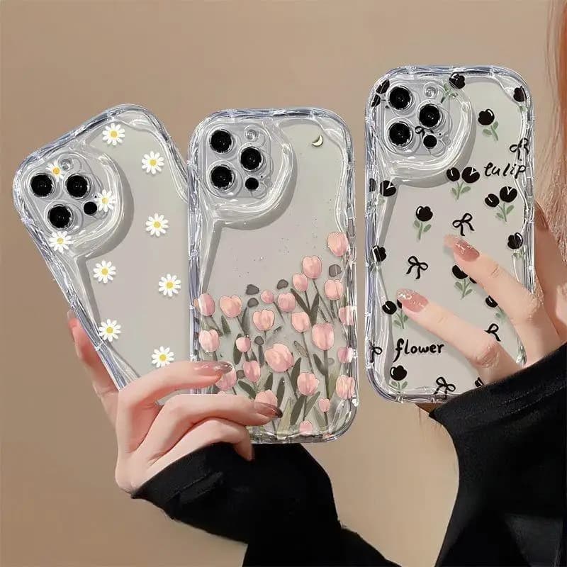 Tulip Daisy Clear Case per Infinix Note 30 40 Pro Hot 40 30I 20i 40i 20 30 Play Zero 30 4G Smart 8 7 TECNO Spark 20 20C GO 2024