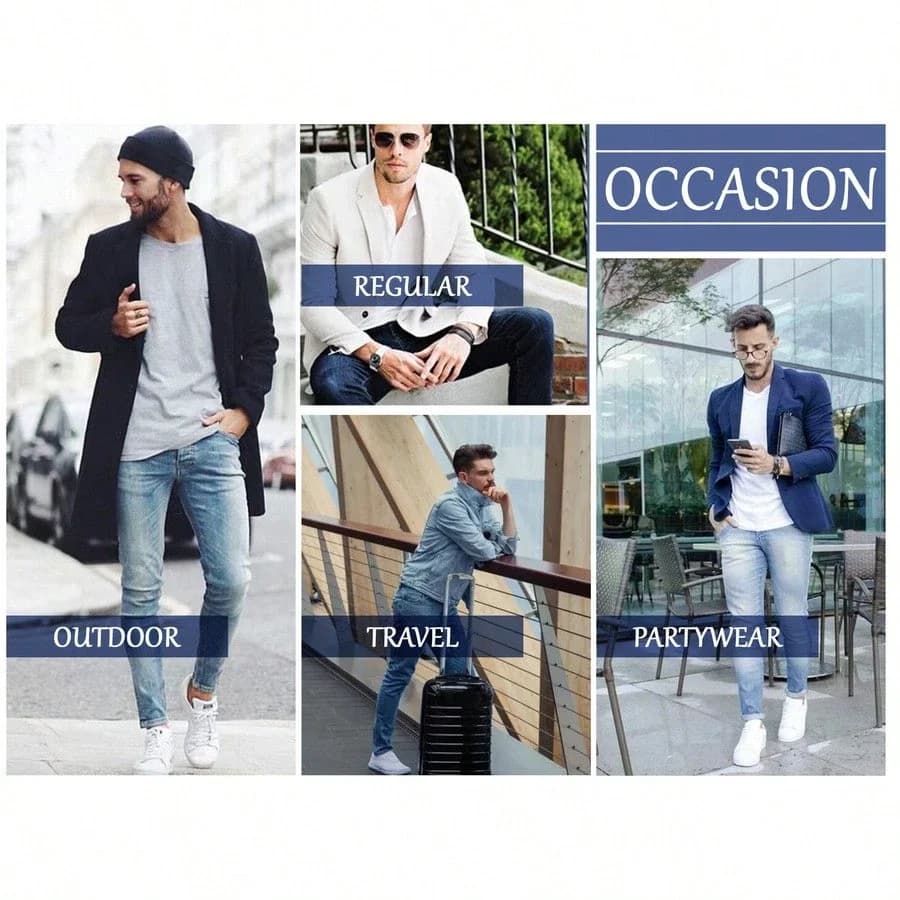 Confezione da 2 Jeans Slim Fit Elasticizzati da Uomo con Comfort Flessibile