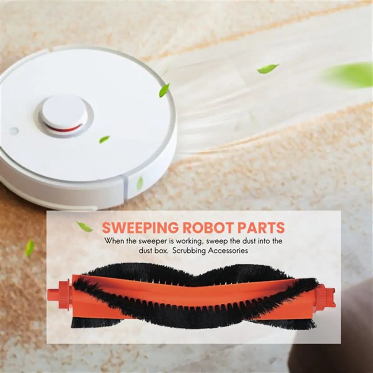 ABKB 4 Pezzi Ricambi per Robot Aspirapolvere M30 Pro C107, Spazzola Principale per Pulizia Pavimenti