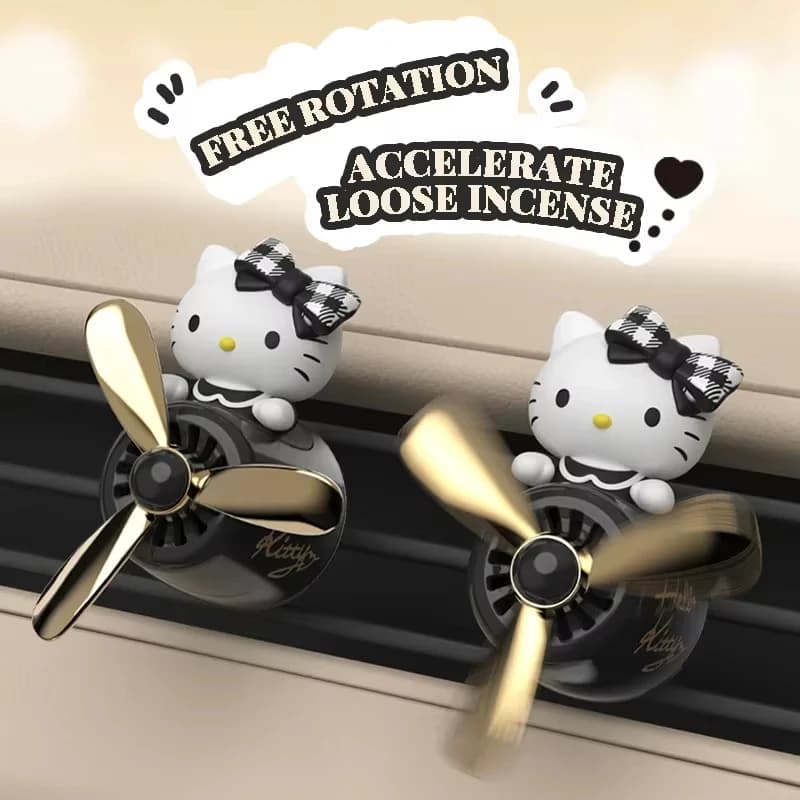 Kawaii Hello Kitty Sanrio Deodorant Car Decoration Cartoon Kuromi Aromatherapy Car Holder Accessories Toys Model Gift for Girls