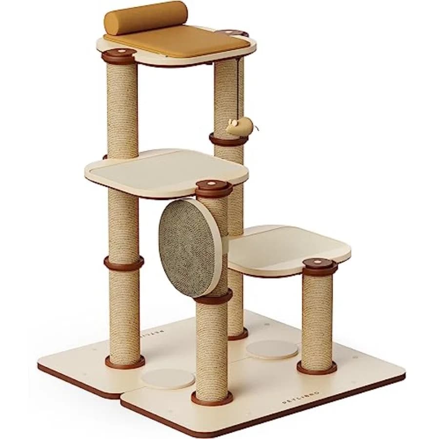 Torre per Gatti Infinity per Interni, Design Modulare con Cuccia, Giocattoli, Cuscinetti in Feltro, Tiragraffi in Sisal, Montaggio in 2 Secondi, Robusta