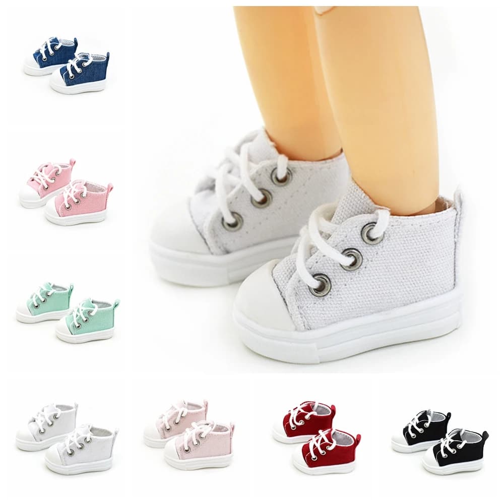 14 ''Fashion New 5 cm Canvas 7 colori scarpe da bambola Snekers per 1/6 bambole BJD russo fai da te giocattoli fatti a mano scarpe per Nancy Lesly
