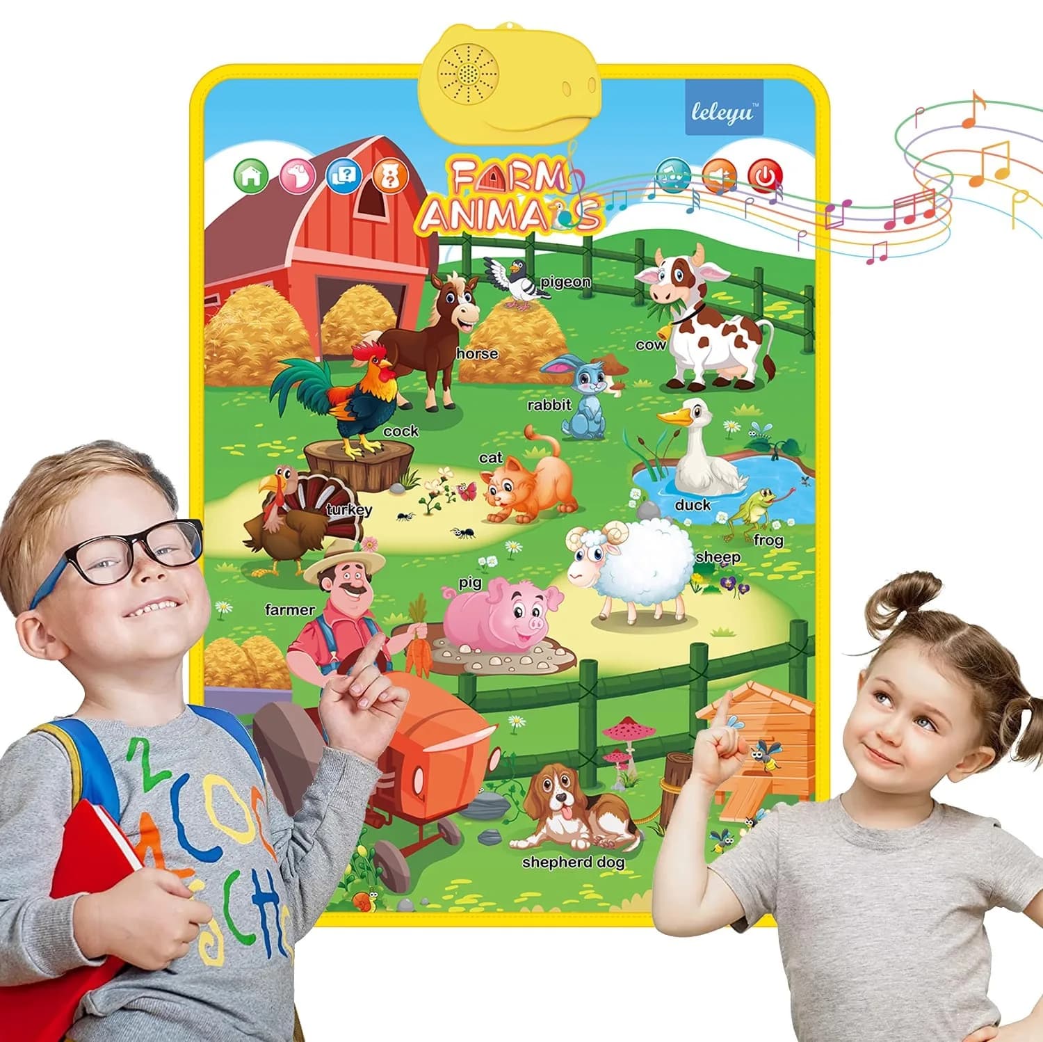 Inglese Audio Educazione Precoce Poster Grafico Fattoria Cognizione Animale Voce Inglese Pura Educazione Precoce Poster Grafico Giocattolo Educativo