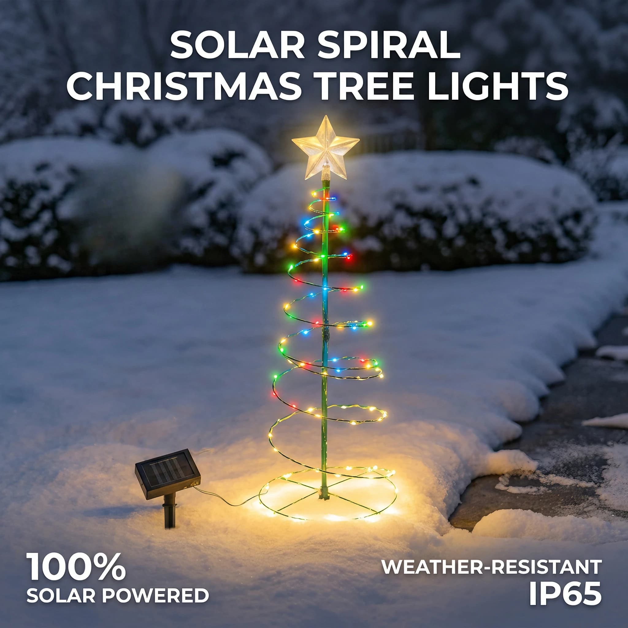 Outdoor Solar LED Christmas Tree Decoration Waterproof Solar Powered String Lights New Year Ornament Garden Yard Patio Decor