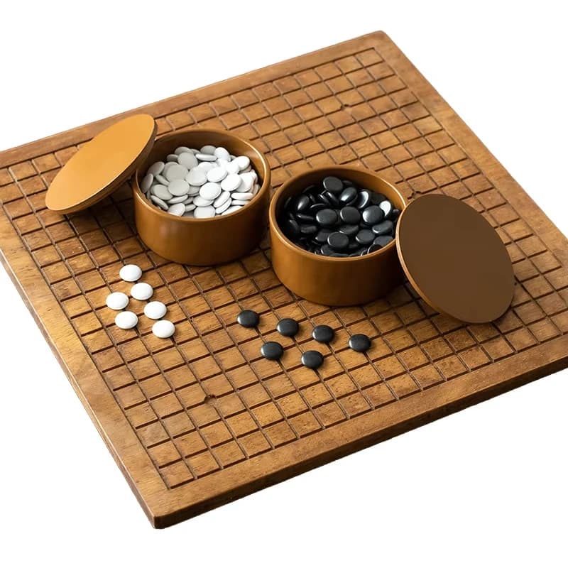 Luxury 2-Player Wooden Chess Set Classic Go Game Board for Adults and Kids Premium Desktop Version