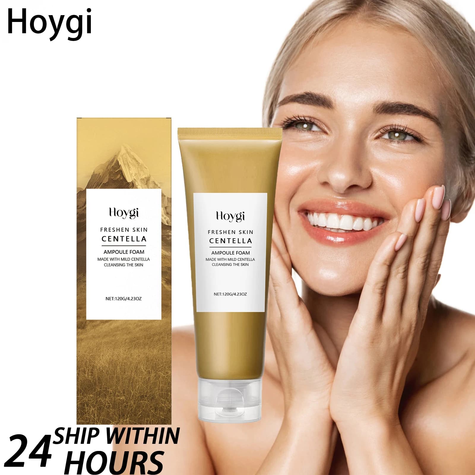 Hoygi Detergente viso invernale 120g Centella Asiatica Lavaggio viso Crema schiumogena delicata Idratante Schiarente Cura della pelle Ammorbidente