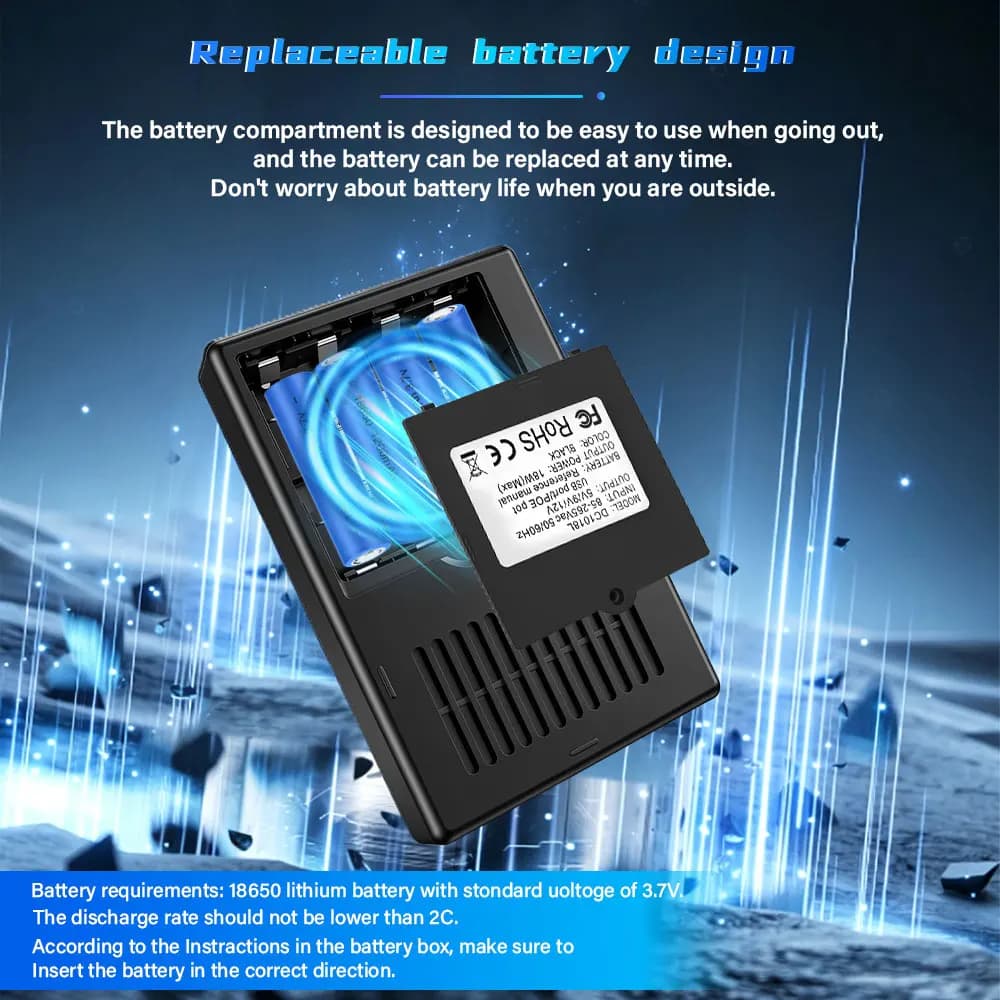 UPS Uninterruptible Power Support 5V/9V/12V Backup Battery Power Supply for Router/Modem/Security Camera (Without Battery)