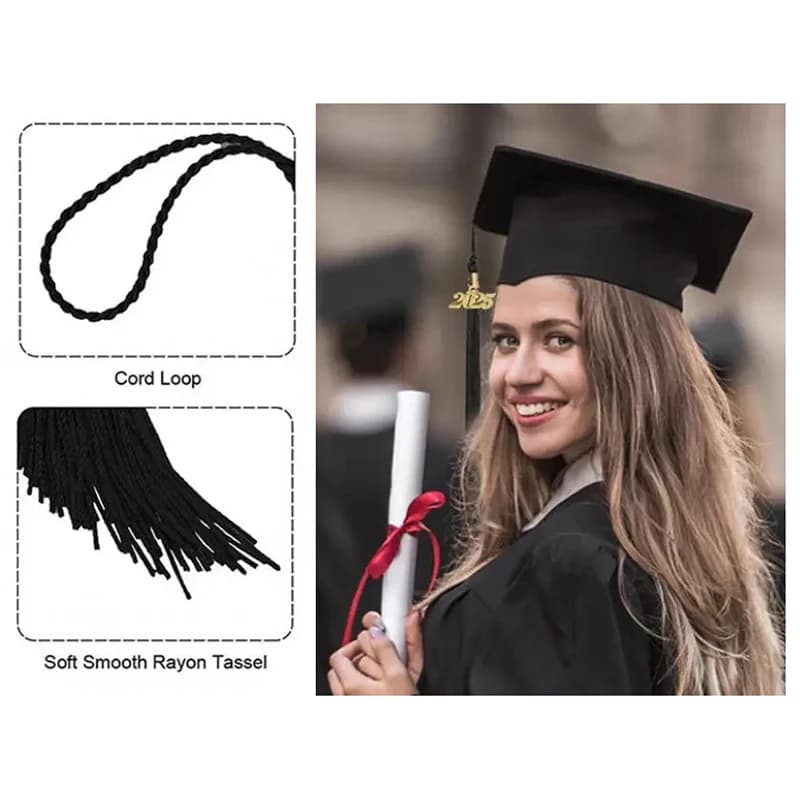 DIY Fringe Graduation Dress Ceremony Hat Master 2026 Academic Hat Headwear Academy Souvenir Caps Cosplay Supplies Charm Ornament